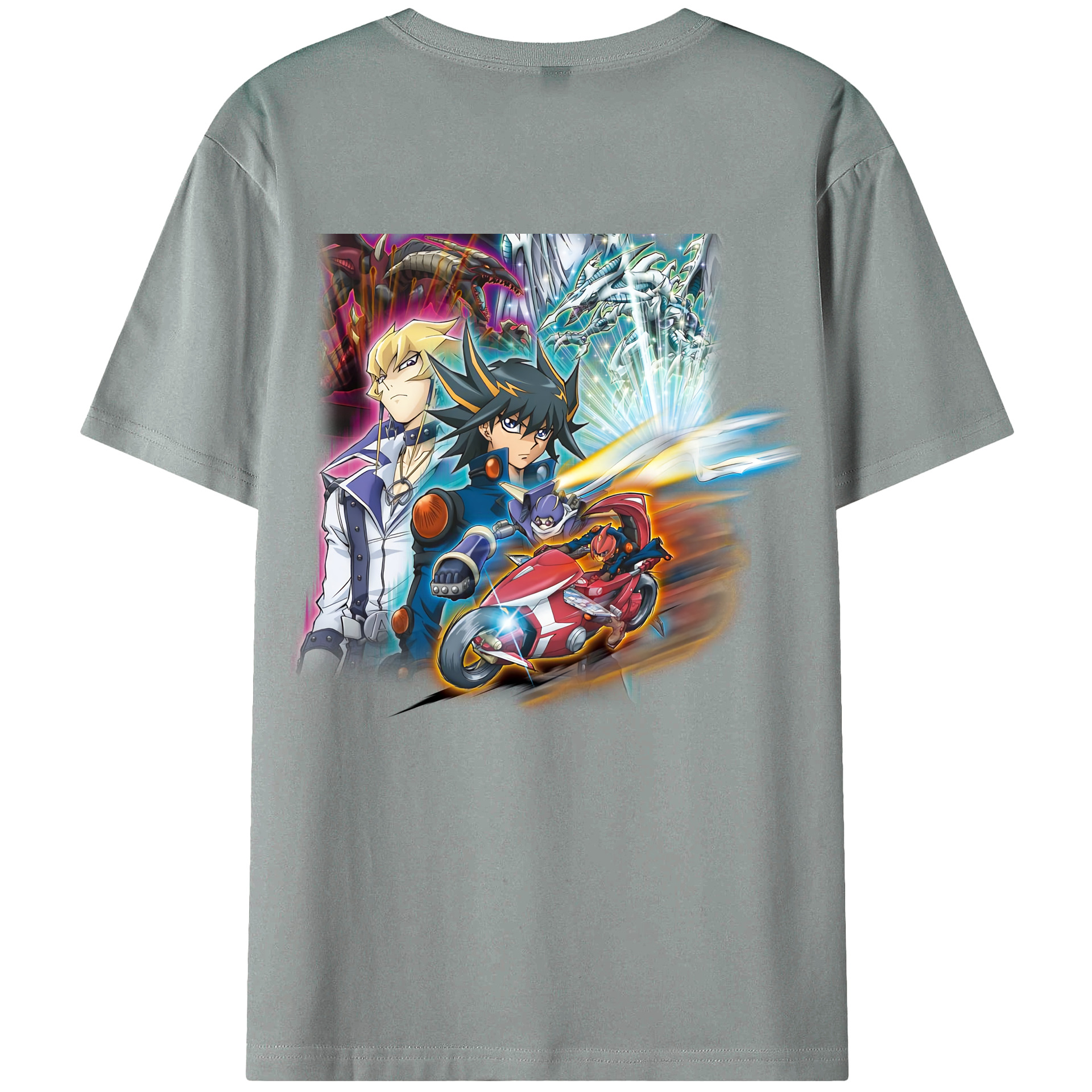 （画像用） 遊☆戯☆王 Yu-Gi-Oh! 綿100％ メンズ半袖Tシャツ（バックプリント） 通気性